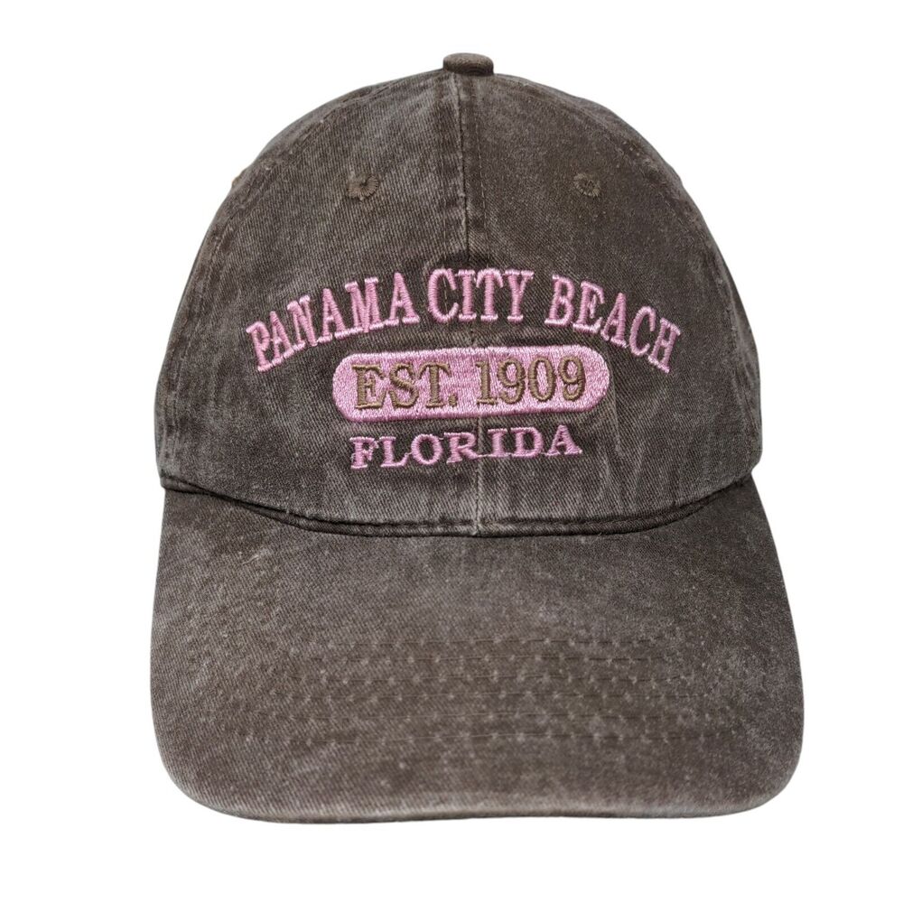 Panama City Beach Florida Est. 1909 Strapback Hat Brown OSFA Embroidered ESY
